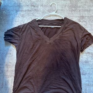 Aerie Chocolate Brown V-Neck Tee